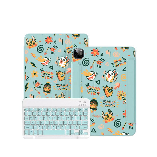 ฝาพับคีย์บอร์ดไร้สายสำหรับ iPad / Android - Wild &amp; Free