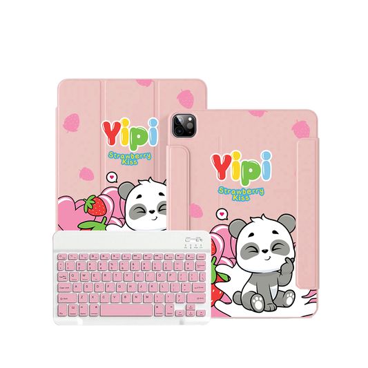 ฝาพับคีย์บอร์ดไร้สายสำหรับ iPad / Android - Yipi Strawberry Kiss
