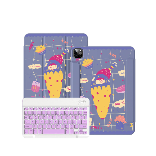 ฝาพับคีย์บอร์ดไร้สายสำหรับ iPad / Android - Candy Doodle