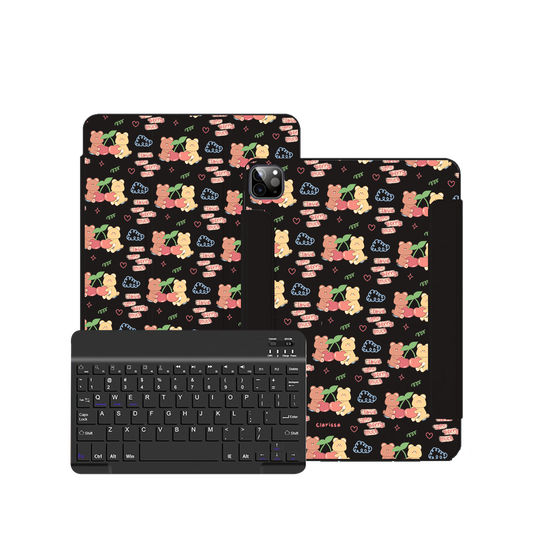 ฝาพับคีย์บอร์ดไร้สายสำหรับ iPad / Android - Cherry Bear Stamps