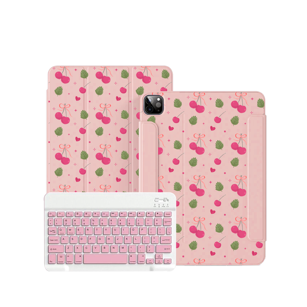 ฝาพับคีย์บอร์ดไร้สายสำหรับ iPad / Android - สี Coquette Cherry