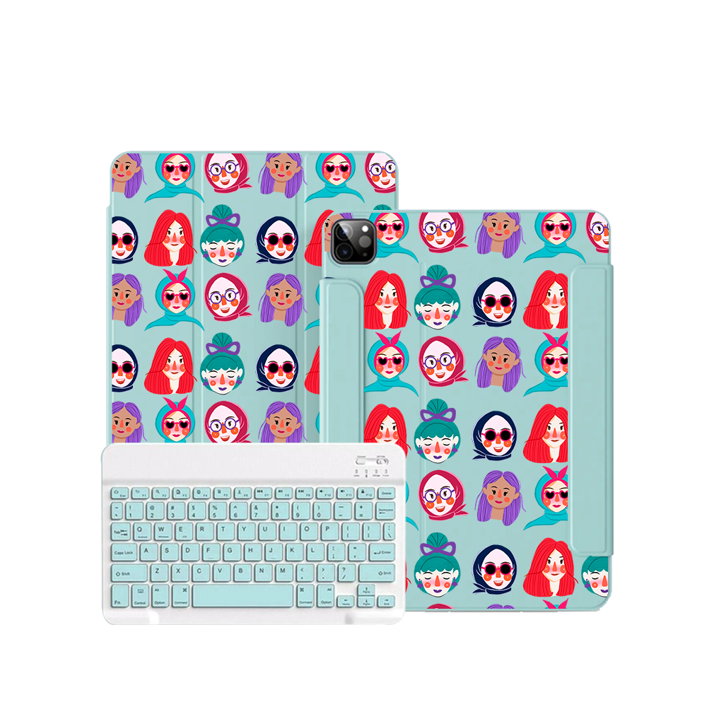 ฝาพับคีย์บอร์ดไร้สายสำหรับ iPad / Android - รูปหน้าหวานๆ สุดน่ารัก