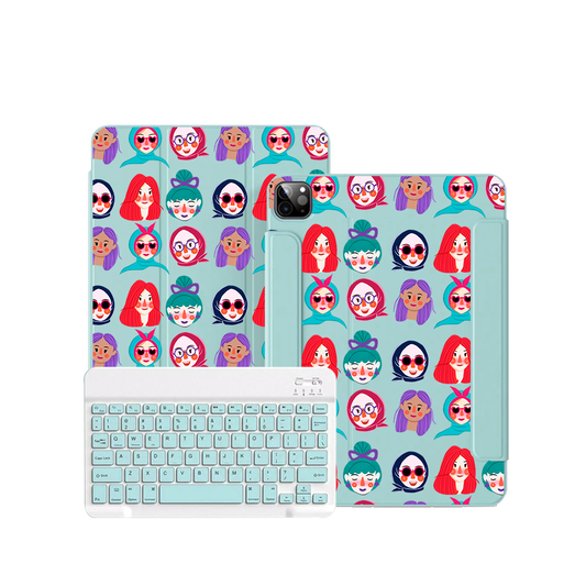 ฝาพับคีย์บอร์ดไร้สายสำหรับ iPad / Android - รูปหน้าหวานๆ สุดน่ารัก