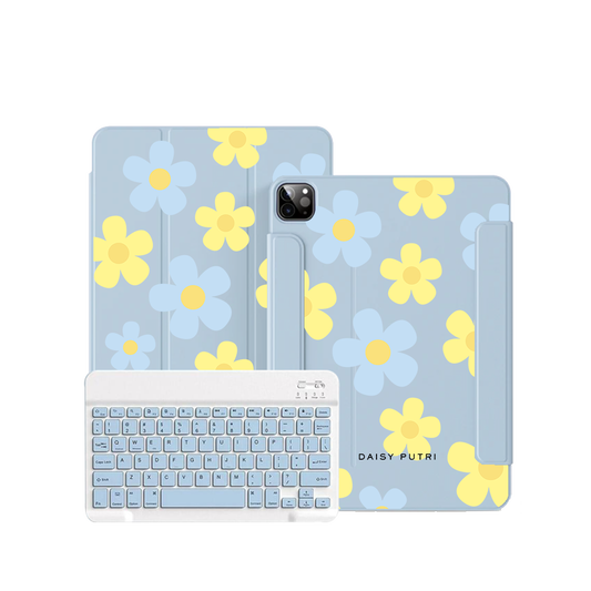ฝาพับคีย์บอร์ดไร้สายสำหรับ iPad / Android Tab - Daisy Skies