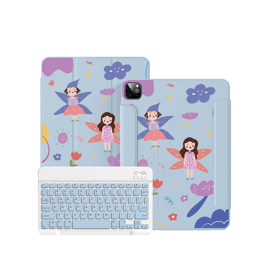 ฝาพับคีย์บอร์ดไร้สายสำหรับ iPad / Android - ลายนางฟ้า