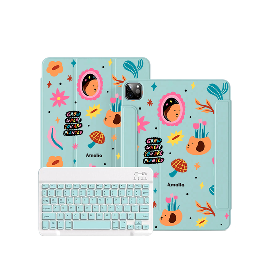 ฝาพับคีย์บอร์ดไร้สายสำหรับ iPad / Android - Grow and Bloom