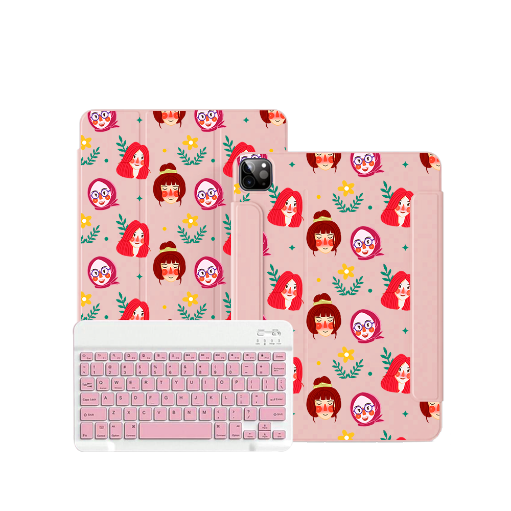 ฝาพับคีย์บอร์ดไร้สายสำหรับ iPad / Android - Lovely Faces