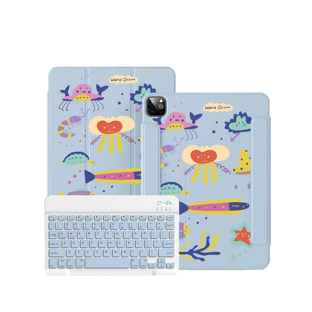 ฝาพับคีย์บอร์ดไร้สายสำหรับ iPad / Android - Ocean World