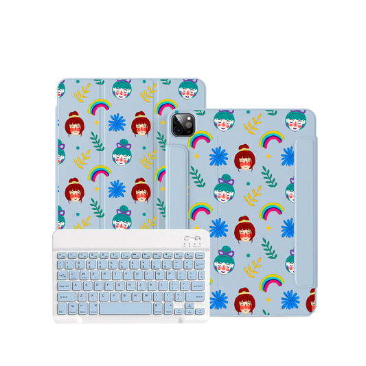 ฝาพับคีย์บอร์ดไร้สายสำหรับ iPad / Android Tab - Unconditional Girl