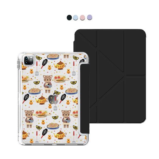 iPad Y-Fold Flip Cover - Cooking Cat