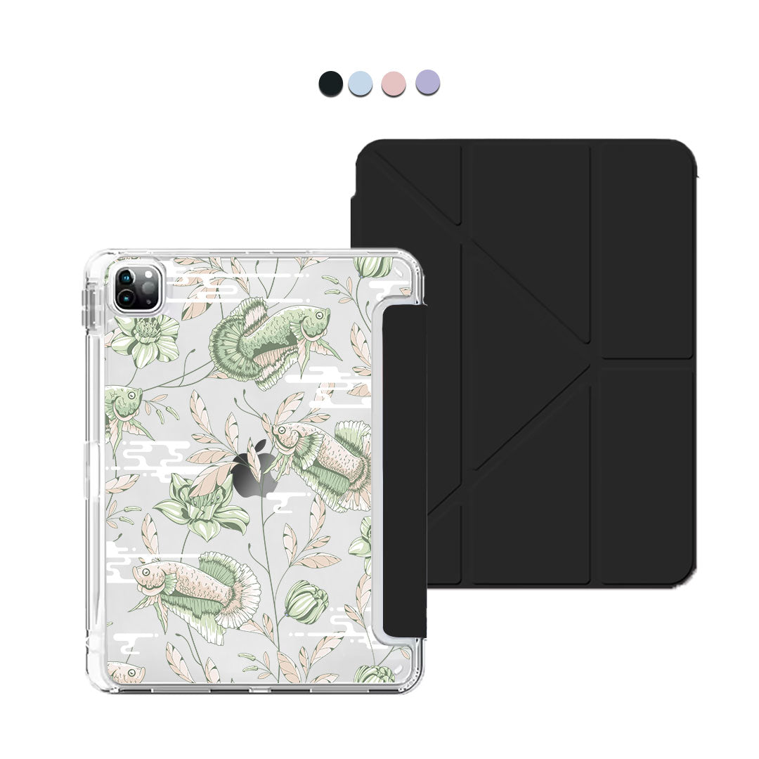 iPad Y-Fold Flip Cover - Fish and Floral 6.0