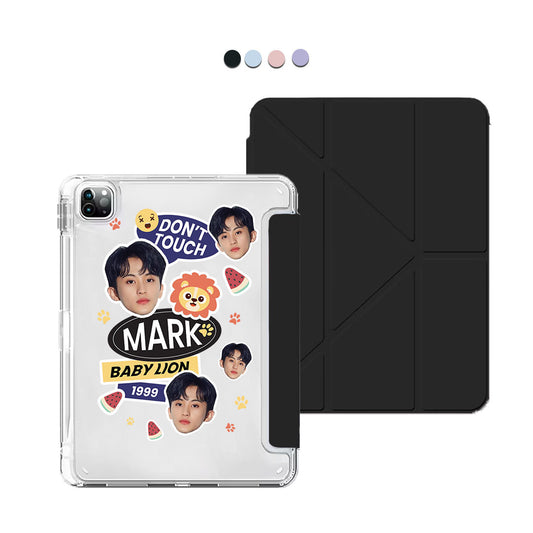iPad Y-Fold Flip Cover - Face Grid Baby Lion