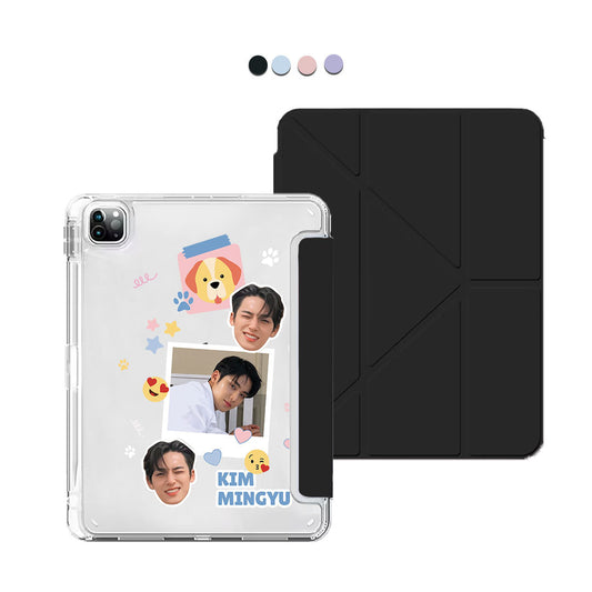 iPad Y-Fold Flip Cover - Face Grid Polaroid