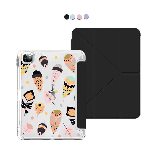 iPad Y-Fold Flip Cover - Feathers
