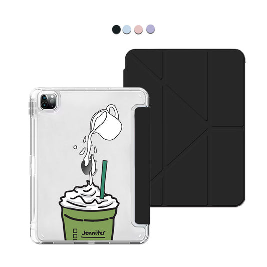 iPad Y-Fold Flip Cover - Green Tea Matcha Frappe