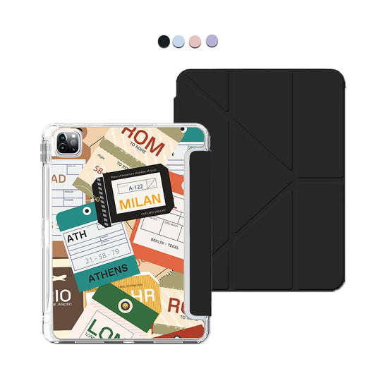 iPad Y-Fold Flip Cover - Luggage Tag