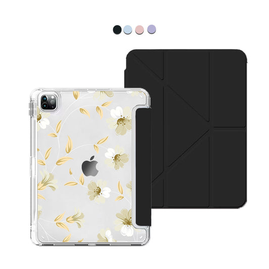 iPad Y-Fold Flip Cover - White Magnolia