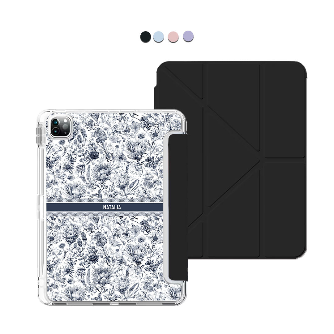 iPad Y-Fold Flip Cover - Toile du Juoy Botanica
