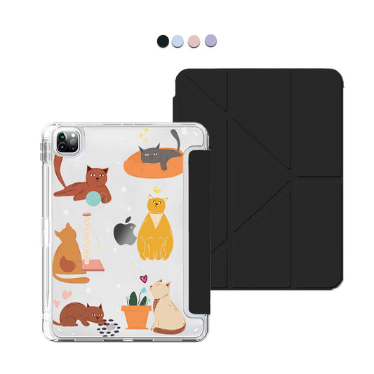 iPad Y-Fold Flip Cover - Playful Cat