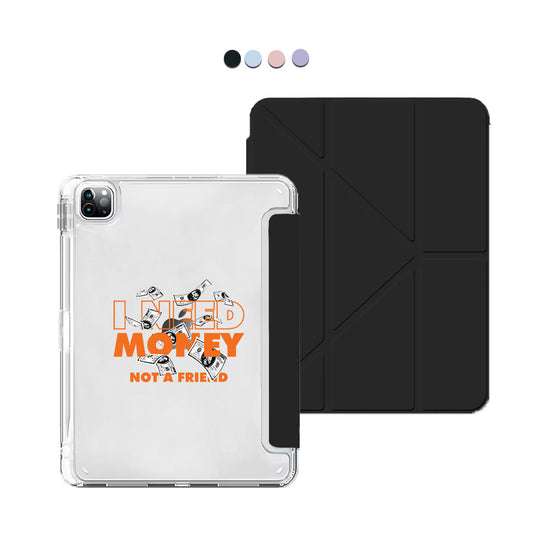 iPad Y-Fold Flip Cover - Money Better Than Friend