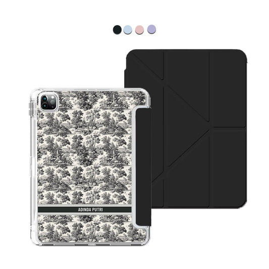 iPad Y-Fold Flip Cover - Toile du Juoy Nature
