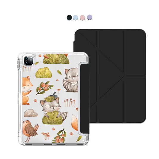 iPad Y-Fold Flip Cover - Racoon & Friends