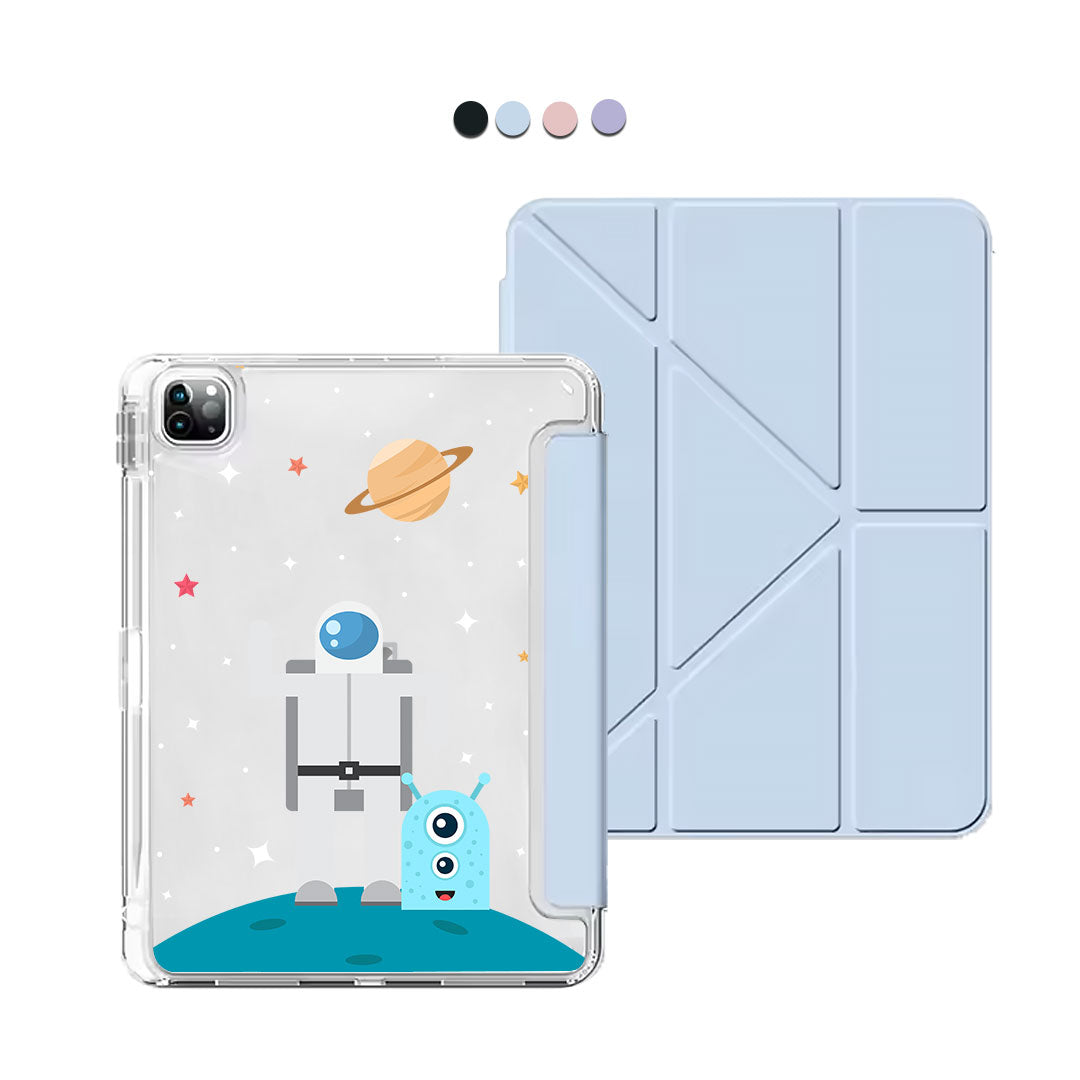 iPad Y-Fold Flip Cover - Blue Alien