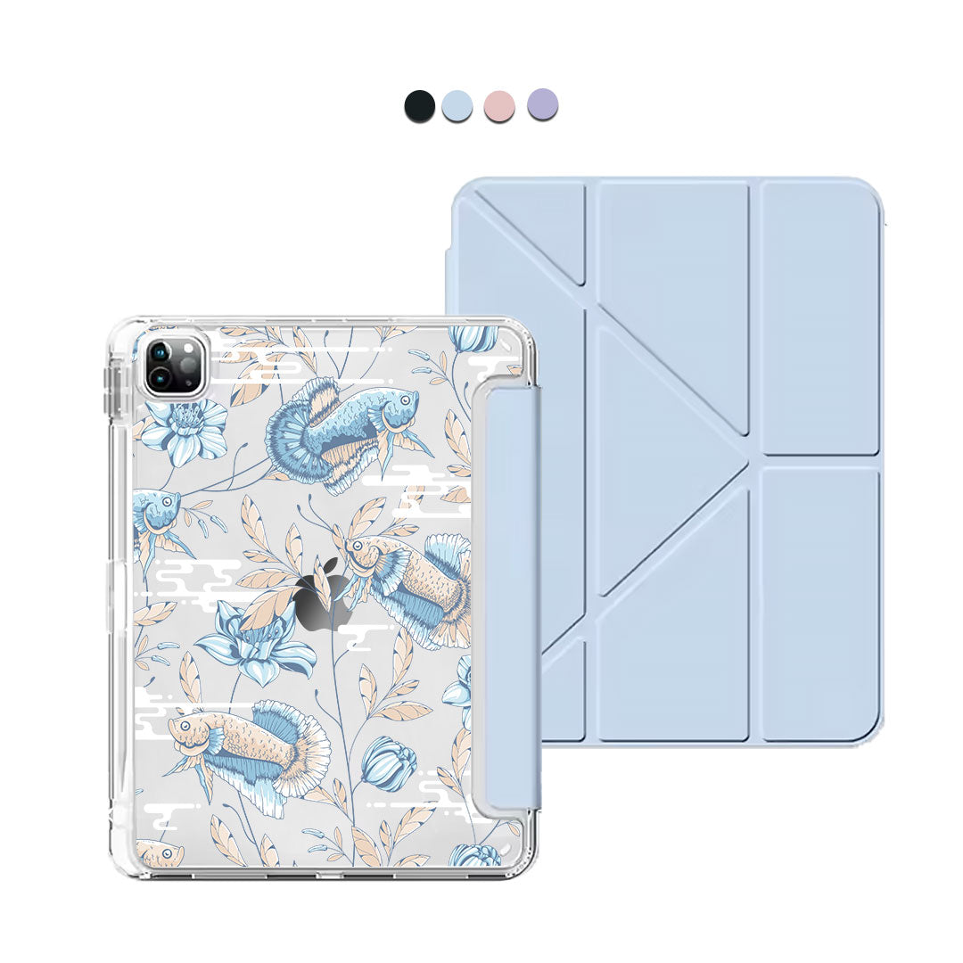 iPad Y-Fold Flip Cover - Fish and Floral 4.0