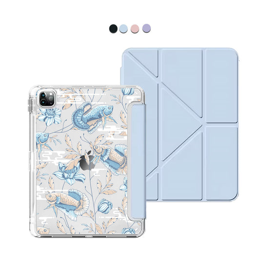 iPad Y-Fold Flip Cover - Fish and Floral 4.0
