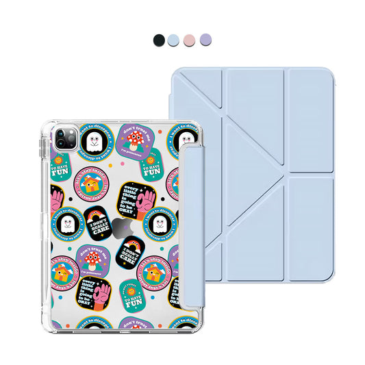 iPad Y-Fold Flip Cover - Monster Sticker Pack