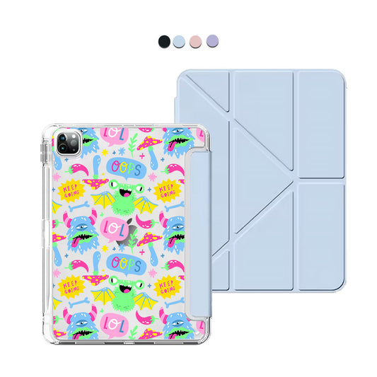 iPad Y-Fold Flip Cover - Monster Say Keep Going