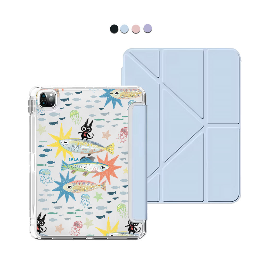 iPad Y-Fold Flip Cover - The Fish Surfer