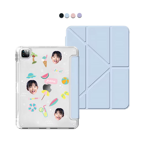 iPad Y-Fold Flip Cover - Face Grid Summer