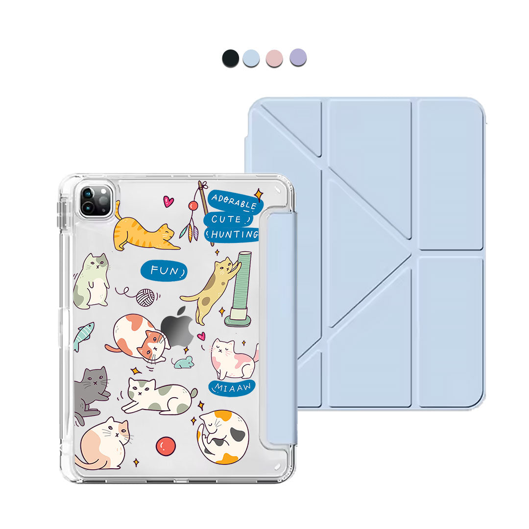 iPad Y-Fold Flip Cover - Playful Cat 2.0