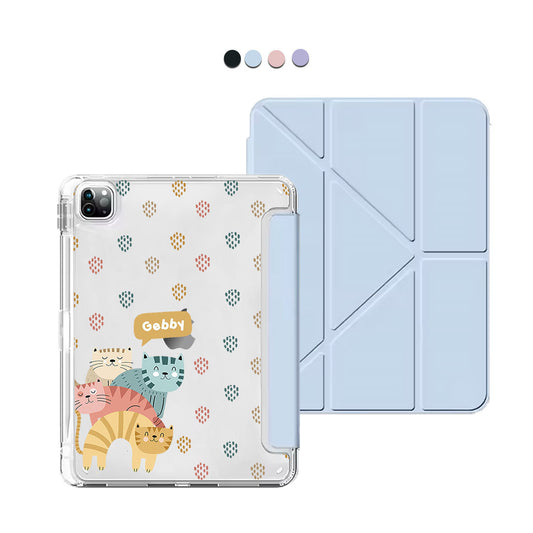 iPad Y-Fold Flip Cover - Rainbow Meow 2.0