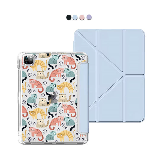 iPad Y-Fold Flip Cover - Rainbow Meow