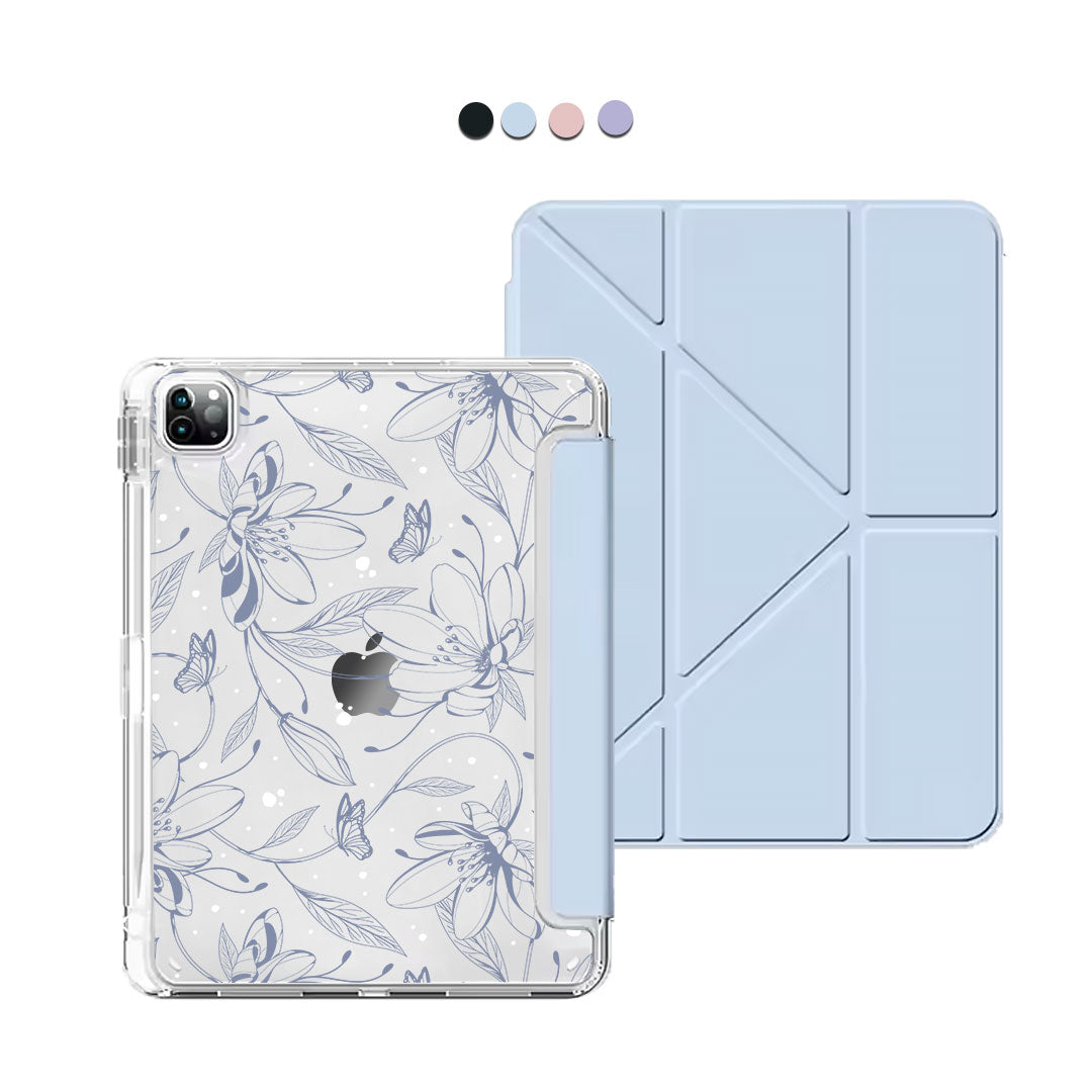 iPad Y-Fold Flip Cover - Sketchy Flower & Butterfly 2.0