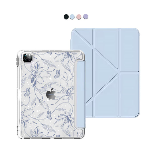 iPad Y-Fold Flip Cover - Sketchy Flower & Butterfly 2.0