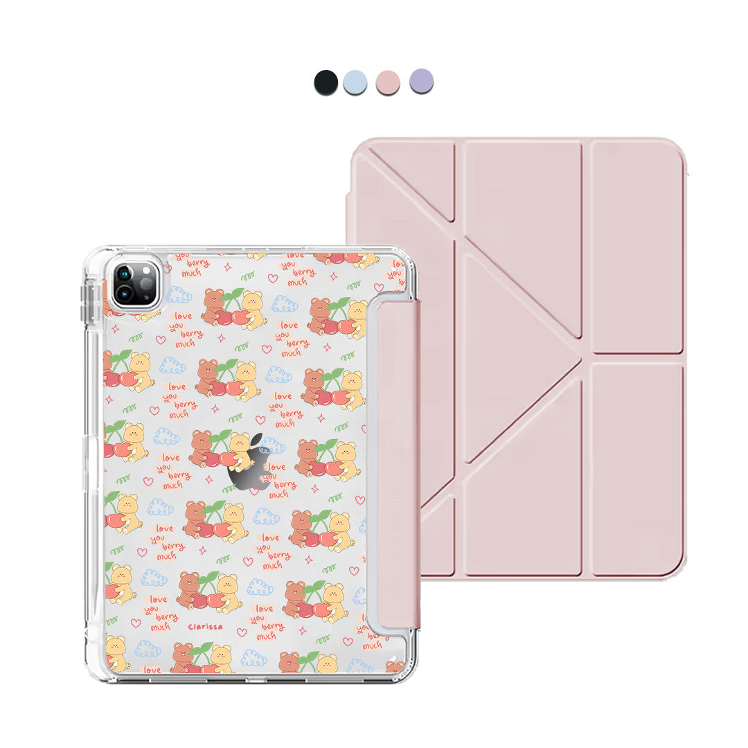 iPad Y-Fold Flip Cover - Cherry Bear