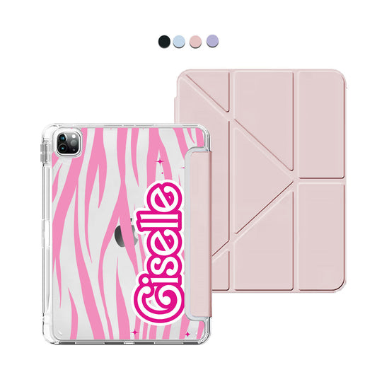 iPad Y-Fold Flip Cover - Barbie Zebra Pattern
