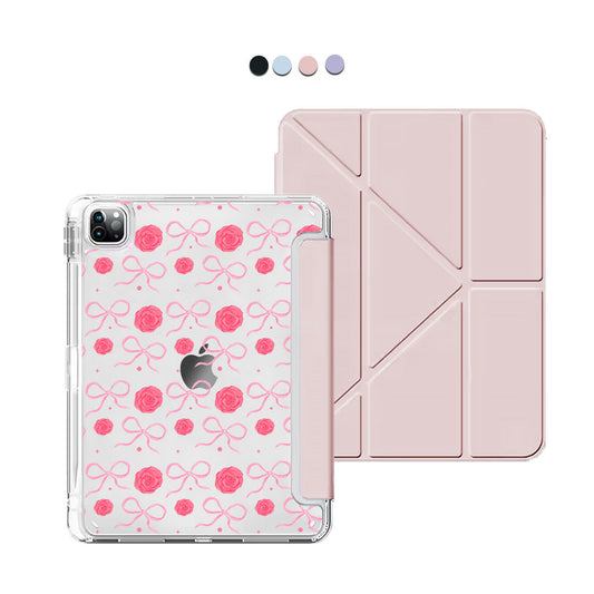 iPad Y-Fold Flip Cover - Coquette Rose