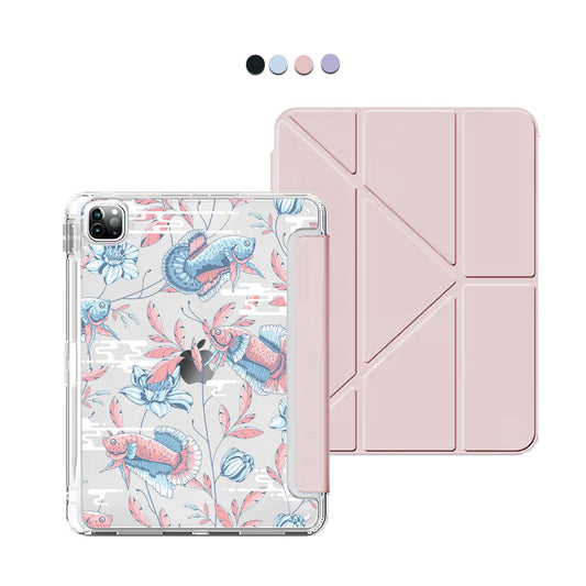 iPad Y-Fold Flip Cover - Fish and Floral 3.0