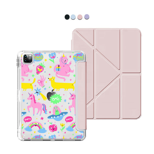iPad Y-Fold Flip Cover - Monster Say Good Mood