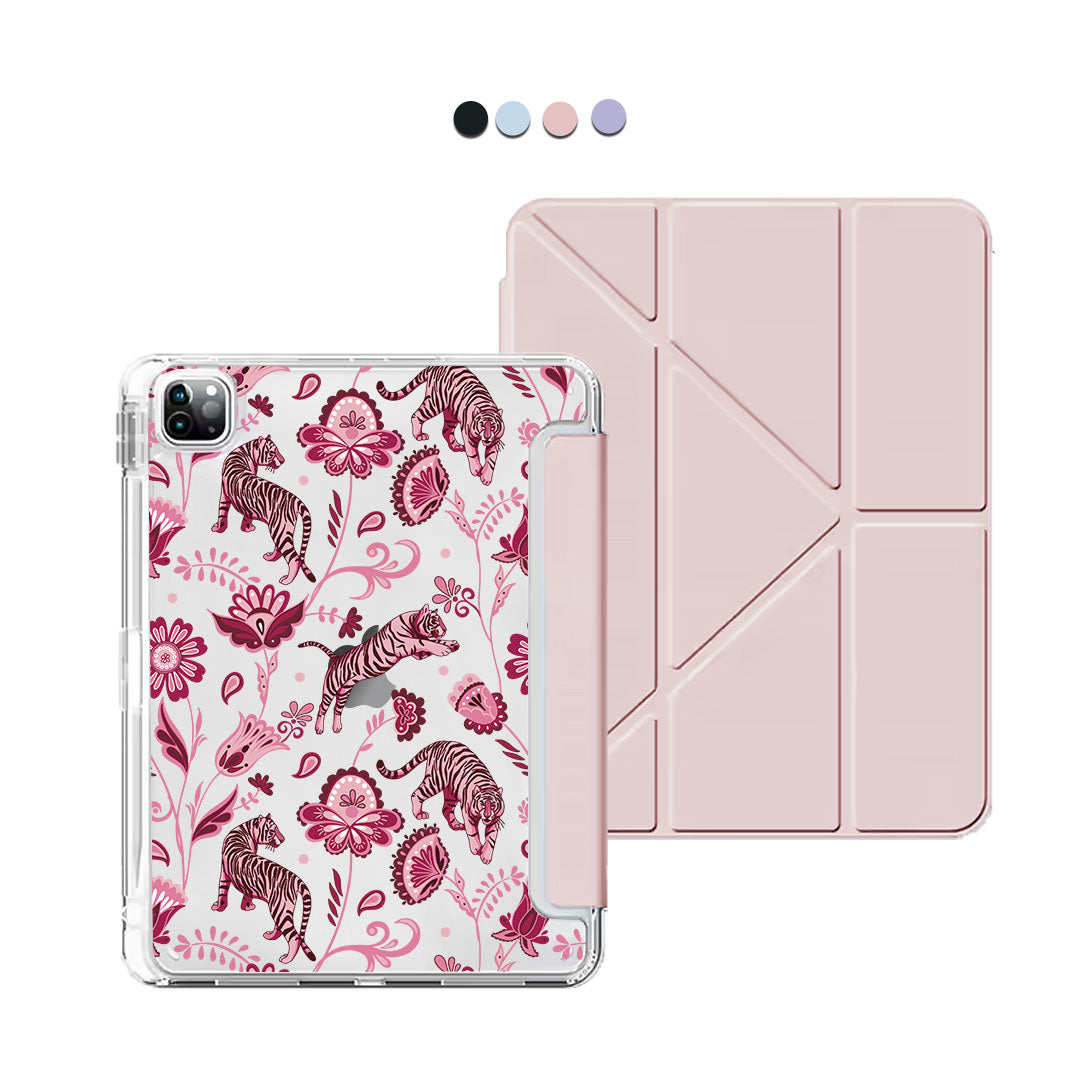 iPad Y-Fold Flip Cover - Tiger & Floral 2.0