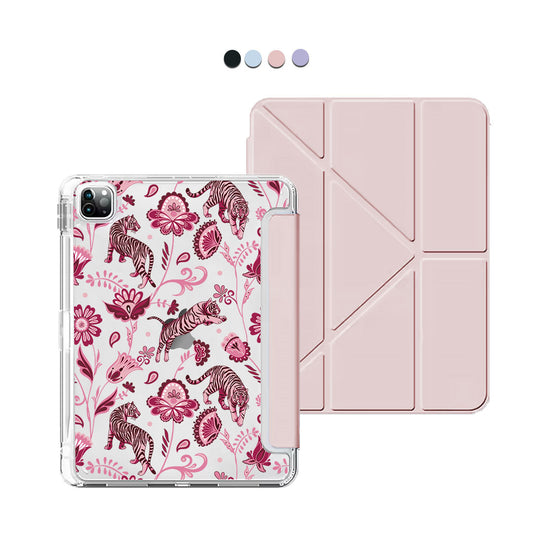 iPad Y-Fold Flip Cover - Tiger & Floral 2.0