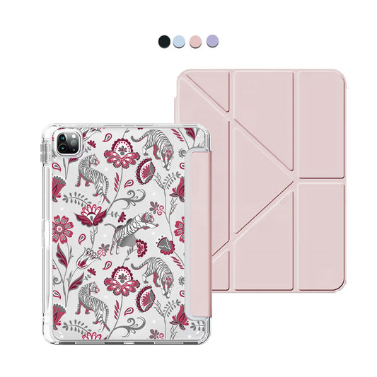 iPad Y-Fold Flip Cover - Tiger & Floral 6.0