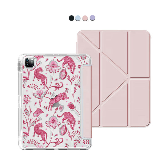 iPad Y-Fold Flip Cover - Tiger & Floral 7.0