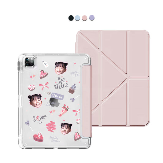 iPad Y-Fold Flip Cover - Face Grid Lovely