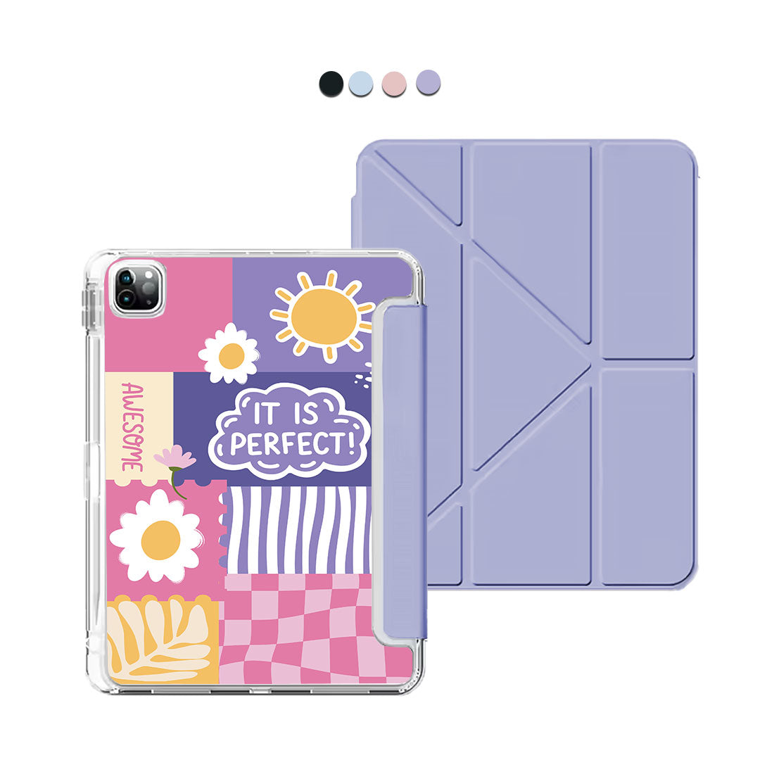 iPad Y-Fold Flip Cover - Abstract Quotes