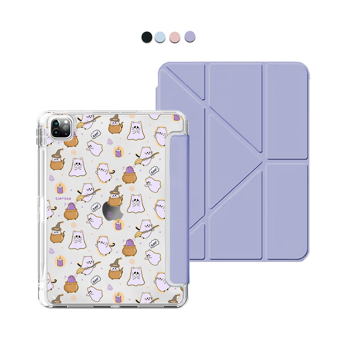 iPad Y-Fold Flip Cover - Spooky Cat